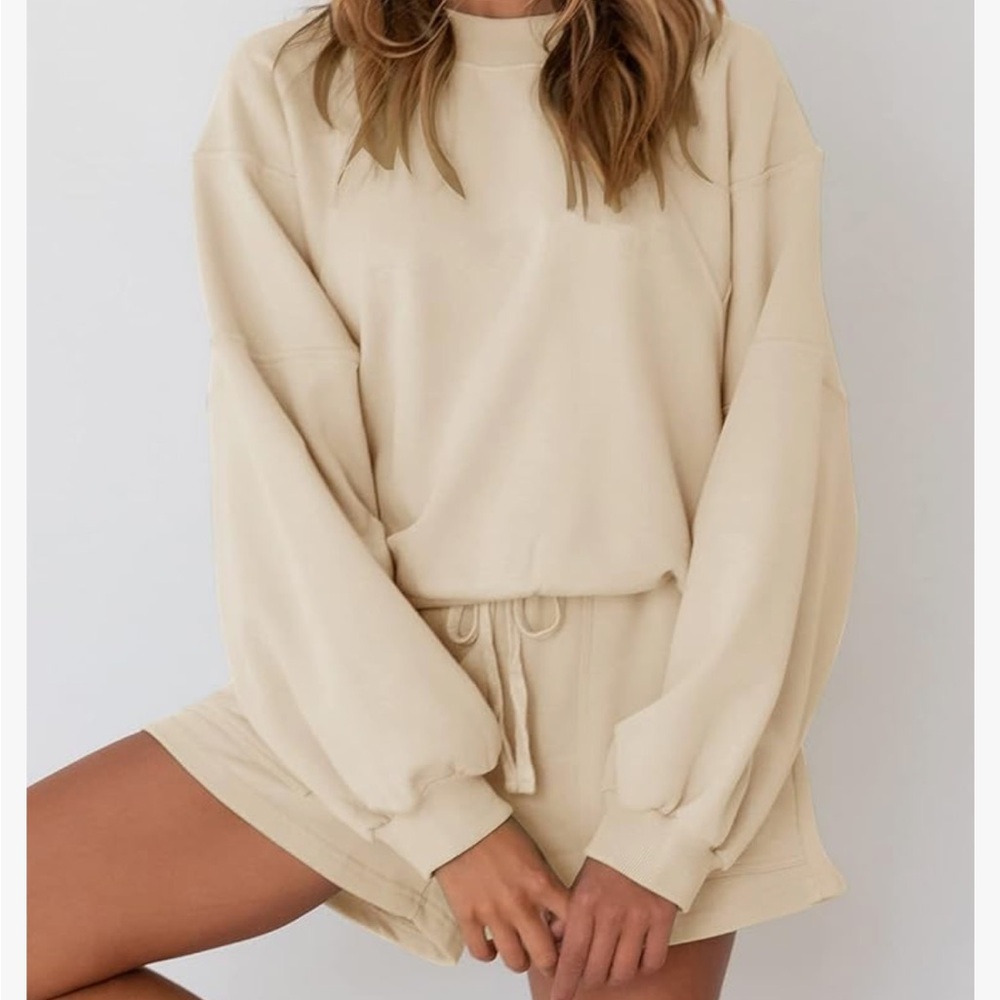 MEROKEETY Women's 2025 Oversized Batwing Sleeve Lounge Set - Picture 6 of 9